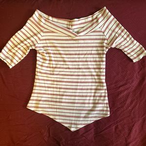 Maroon striped shirt